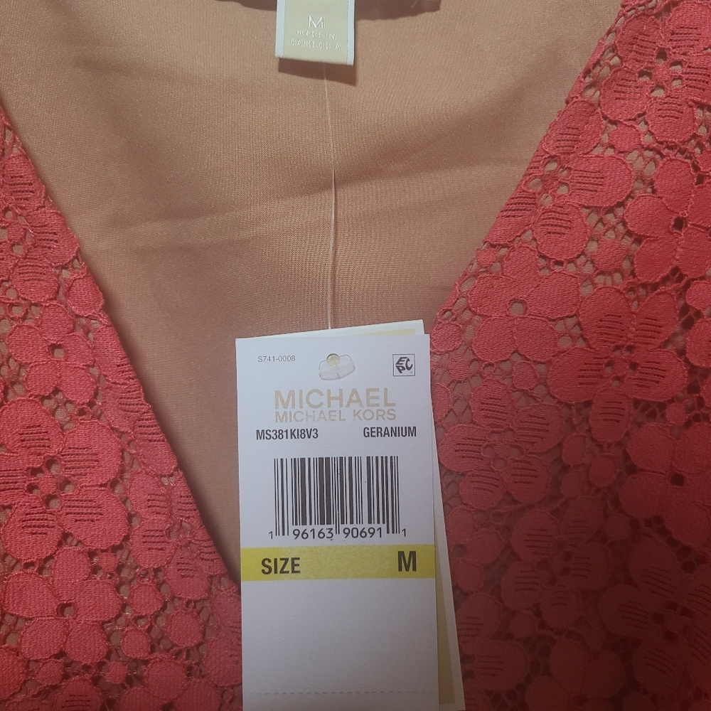 Michael Kors Dress Womens M Lace Ruffle Tiered Flutter Sleeve - Picture 5 of 5